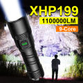 Super XHP199 Most Powerful LED Flashlight Rechargeable LED Torch Light XHP160 XHP90 High Power Flashlight 18650 Tactical Lantern. 