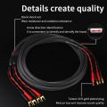 YYAUDIO One Pair HiFi Speaker Cable High Purity 6N OFC Core with Banana and Y 24K Gold Plug Horn Cable for Amplifier Speaker.