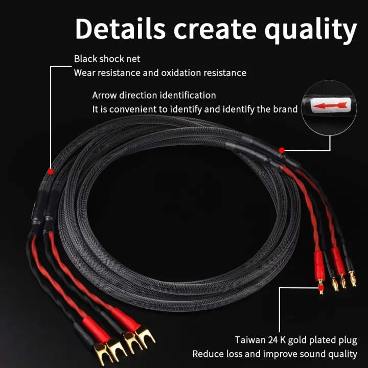 YYAUDIO%20One%20Pair%20HiFi%20Speaker%20Cable%20High%20Purity%206N%20OFC%20Core%20with%20Banana%20and%20Y%2024K%20Gold%20Plug%20Horn%20Cable%20for%20Amplifier%20Speaker%20-%20Image%204