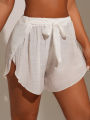 Cover Pants Ups Wrap Up Shorts Swimsuit Cover Ups Casual Hollow Out Frenulum Elastic Waist Short Pants Lounge Shorts Swimwear. 