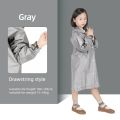 Kids EVA Reusable Raincoat Waterproof Transparent Hooded Poncho Lightweight Thickened Rainwear Unisex for School Hiking Camping.