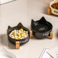 Ceramic high footed cat bowl, cat food bowl, dog bowl, dog water bowl, cat food bowl, pet water bowl, spill proof. 