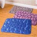 1Pcs Cobblestone Embossed Bathroom Bath Mat Non-slip Carpets In Wash Basin Bathtub Rug Shower Room Doormat Memory Foam Pad. 