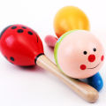 2pcs Colorful Wooden Small Rattles Maracas Beat Baby Educational Toys 0-12 Months Kids Gift for Newborns Funny Dolls. 