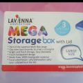 Multipurpose Rectangular Plastic Storage Box with Lid Stackable, BPA-Free, Large/Medium/Small Sizes. 