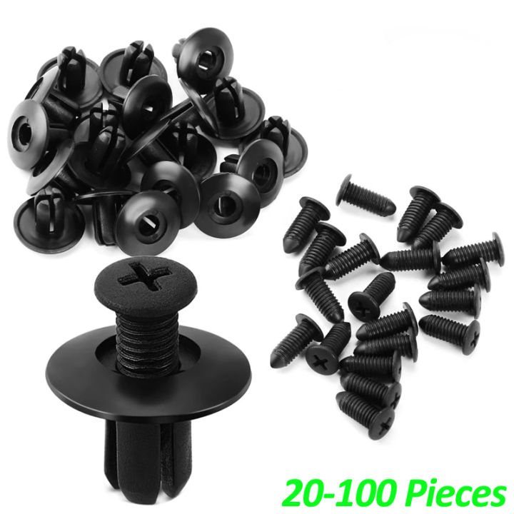 20-100 Pieces 8mm Universal Car Panel Clip Plastic Rivets Fasteners ...