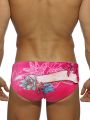 Men's Skull Pattern Drawstring Briefs, Summer Beach Swimming Trunks. 
