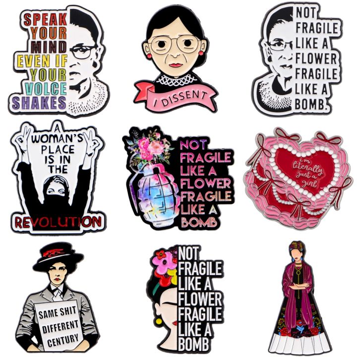 Not Fragile Like A Flower Brooches For Women Feminism Enamel Pin Metal Badge Jewelry Clothing Backpack Accessories Friends Gift