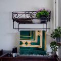 Sturdy and Elegant 12" Metal Wall Quran Stand in Black – Comes with 2 Jaymamaz Hangers – Ideal for Quran Sharif Display and Jainamaj Hanging – Perfect Wall Mount Stand for.