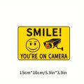 1Piece Smile You're in Front of The Camera Self-Adhesive Security Alert Sticker for Home and Business CCTV Cameras Watertight. 