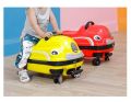 Car Children's Cartoon Luggage Box 18 Inch Universal Wheel Mountable 3D Trolley Bag Car Suitcase on Wheels Boy Girl Rolling Luggage Luggage Children's Sitting Guardrail Seat Baby Scooter Suitcase for Kids Trolley Carry on-Suitcase Travel Bag. 