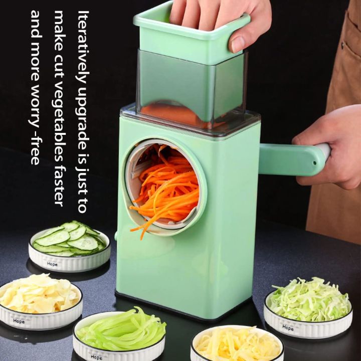 Multi Function Cutter 5-in-1 Manual Rotary Vegetable Slicer & Grater – Multi-Function Drum ...