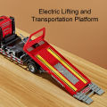 1:24 Electric Trailer Flatbed Truck Sanitation Garbage Car Model Toy Light Music Engineering Vehicle Models Kids Best Presents.