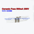 (5 pcs) ceramic fuse ceramic fuse 0.5A (500mA) / 5A/10A/12A/15A/20A 250V rat tail size 5x20mm.. 