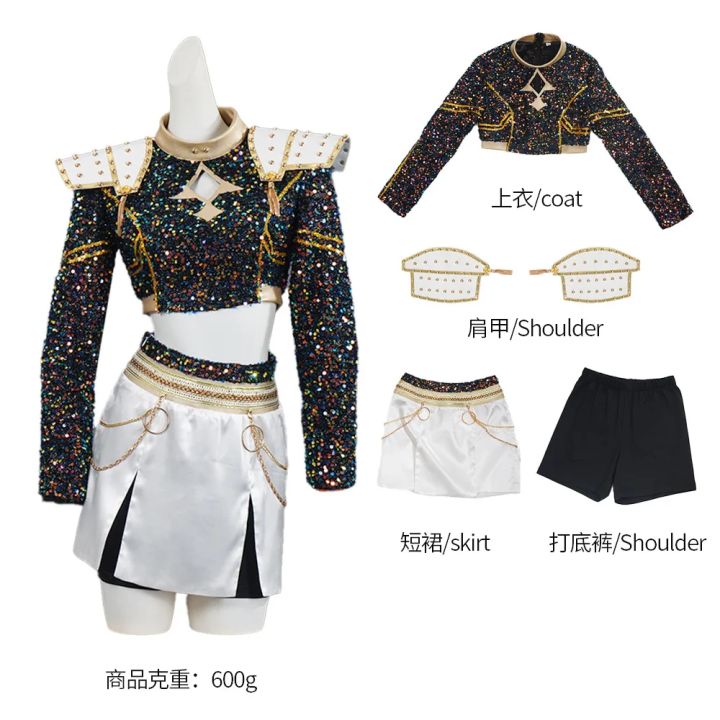 Women%20Shinny%20Kpop%20Demon%20Hunters%20Zoey%20Cosplay%20Costume%20Set%20Zoey%20Wig%20Kids%20Girls%20Cos%20Outfits%20Huntrix%20Halloween%20Party%20Props%20-%20Image%207