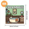 Bview Art Cozy Spaces: Stress-Relief Coloring Book for Adults with Bold & Easy Patterns, Cute Drawings - Perfect Gift Idea ﻿. 
