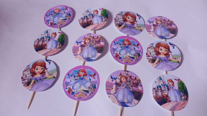 sofia theme cup cake toppers pack of 12 piece | Daraz.pk
