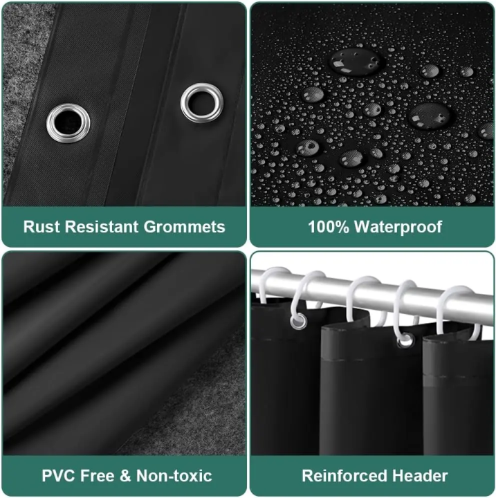 Waterproof%20Shower%20Curtain%20Liner%20for%20Bathtub%20180x180cm%20Stall%20Bathroom%20Curtain%20with%20Magnets%20Plastic%20Mold%20Resistant%20Shower%20Curtain%20-%20Image%202