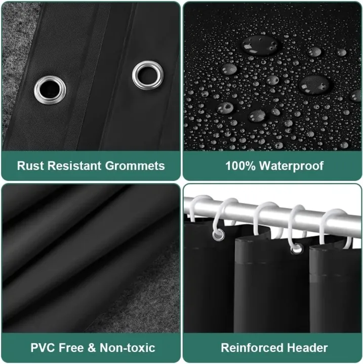 Waterproof%20Shower%20Curtain%20Liner%20for%20Bathtub%20180x180cm%20Stall%20Bathroom%20Curtain%20with%20Magnets%20Plastic%20Mold%20Resistant%20Shower%20Curtain%20-%20Image%202