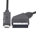 SCART to HDMI-compatible Converter Cable Video Audio Converter Adapter Scart in HDM Out Suport 720P/1080P Switch for HDTV DVD.