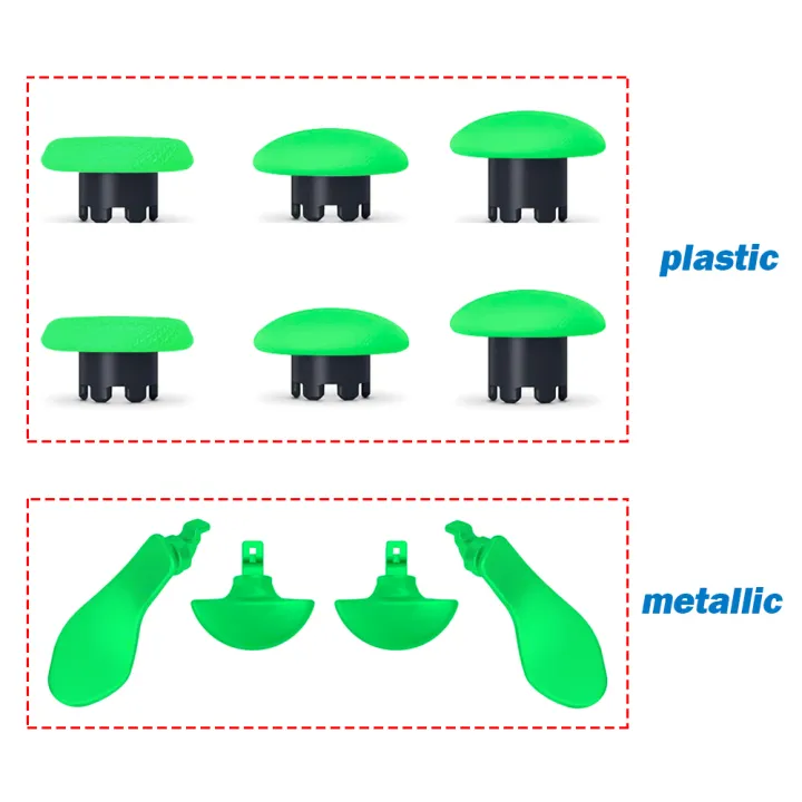 Replacement%20Thumbsticks%20Joysticks%20Cap%20For%20PS5%20Edge%20Dualsense%20Controller%20and%204%20Paddles%20Green%20Color%20-%20Image%204