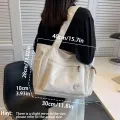 Women's Fashion Shoulder Bag Class Large Capacity Student Tote Bag New Canvas Commuter Handbag Carrying Bags cabas eco bag. 