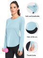 Women T-Shirts Sun Protection Sports Long Sleeves UV Protection Loose Breathable Running Yoga Clothes Fitness.