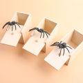 Tricky Toy Simulation Spider Wooden Box Spoof Insect Spider Box Creative Haunted House Horror Scene Layout Small Wooden Box.