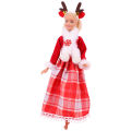 30Cm Doll Clothes Red Plush Overcoat Outfit Princess Dress Fashionable Suit For  11.8inch Doll Christmas Surprise. 