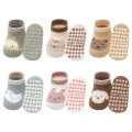 6 Pairs Kids Non-Slip Socks Cute Cartoon Animal Bear Gog Cat Pattern Children Boys Girls Baby Toddler Floor Socks Comfortable.