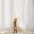 84 inches Long Chiffon White Sheer Curtain Rod Pocket Soft Silky Texture Sheer Window Drapes 1pc. 
