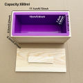 Rectangle Wooden Box Soap Mold Kits 600ml Silicone Soap Mold Flexible Rectangular Loaf Mold DIY Heart Moon Tube Soap Making Tool.