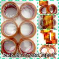 Yellowish Tape 2" Pack of 6 50 yards length, Crystal Tape 2" 50 macron, Packing Tape. 