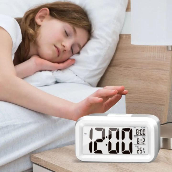 LED Digital Alarm Clock Backlight Snooze Data Time Calendar Desktop