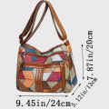 Women's  Crossbody Shoulder Bag, Lightweight Geometric Pattern, Multi-Layer Design, Secure Zipper Closure, Colorful Accessories. 