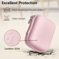 Digital Camera Case for CAMKORY, Small Travel Compact Camera Holder with Mesh Pocket for Accessories SD Card (Pink). 