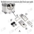 Modified motorcycle trunk accessories, upper and lower cover plates, foot hinges, backrest, stainless steel lock seal, reflectiv. 