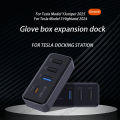 Docking Station USB Hub 4-in-1 for Tesla Model 3 Model Y Glovebox for Dashcam Flash Drive Charger Data Transfer Games Music. 