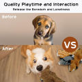 5PCS Crinkle Plush Dog Squeaky Toys Fox Giraffe Squirrel Cow Donkey Style, No Stuffing Dog Toys for Small Medium Large Dogs.