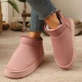 Classic one-step snow boots with thick soles, lined and padded for warmth, versatile cotton short boots. 