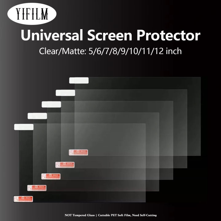 3pcs Universal 5/6/7/8/9/10/11/12inch Mobile Smart Phone Tablet/Car LCD/MP3 4 Screen Protectors HD Clear Protective PET Film