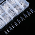 500pc/Box Half Cover Stiletto Fake Nails Acrylic Clear Short French Artificial Press On False Nail Tips DIY Manicure Salon Tools. 