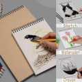 Sketchbook A4 size for acrylic oil and water painting Best spiral sketch book water absorbed paper 20 sheets high quality for art and craft projects [HAMID STATIONERS]. 