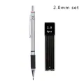 Metal Mechanical Pencil set with pencil grip Leads Art Drawing Student Office Supplies 0.5/0.7/0.9/2.0mm Automatic Pencil. 