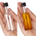 10PCS Mini Liquor Bottles 50ml Plastic Spirit Bottles Silver/ Gold/ Black Caps Alcohol Shot Bottles. 