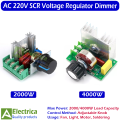 2000W / 4000W High Power 220V AC Dimmer with Adjustable Knob for Fan, Light, Motor & Temperature Speed Control | Smooth Variable Output Controller SCR Switchby Electrica. 