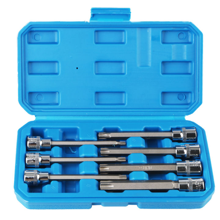 Car%20Automotive%20Tools%20Drive%20Extra%20Long%20T25,%20T30,%20T40,%20T45,%20T50,%20T55,%20T60%203/8inch%20Chrome-Vanadium%20Steel%20Torx%20Star%20Bit%20Socket%20Set%20-%20Image%202