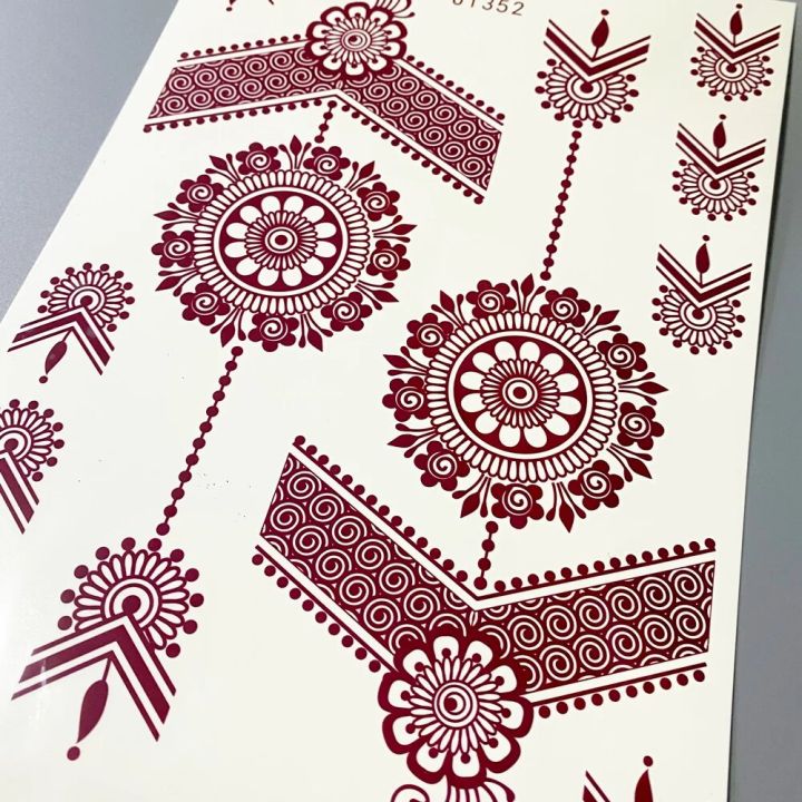 Waterproof%20Henna%20Tattoo%20Stickers%20for%20Women%20Flower%20Instant%20Fake%20Tattoo%20for%20Hand%20Temporary%20Tattoos%20for%20Wedding%20Party%20Festival%20-%20Image%206