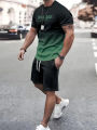 2025 New Summer Men's Sportswear, Men's Loose Fashion Clothing, 3D Printed T-Shirt Shorts, Men's Simple Clothing Fashion Set, Li.