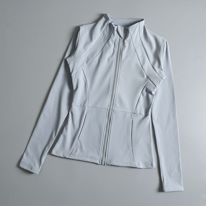New%20yoga%20wear%20ladies%20coat%20round%20high%20elastic%20loose%20exercise%20yoga%20fitness%20long%20sleeve%20stand-up%20collar%20%20yoga%20tops%20-%20Image%204